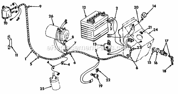 Ignition & Starting Diagram and Parts List for 127 2050040U Cub Cadet Lawn Tractor